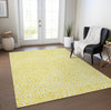 Piper Looms Chantille Swirls ACN1030 Yellow Machine Washable Area Rug Lifestyle Image Feature