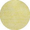 Piper Looms Chantille Swirls ACN1030 Yellow Machine Washable Area Rug Round Main Image