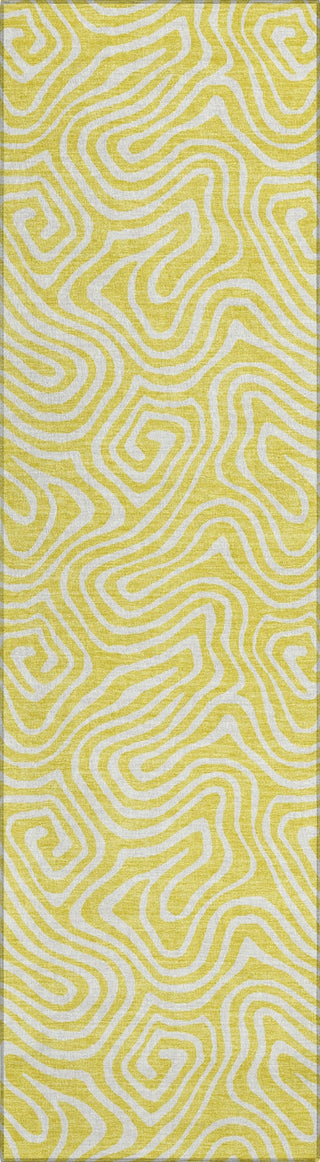 Piper Looms Chantille Swirls ACN1030 Yellow Machine Washable Area Rug Runner Main Image