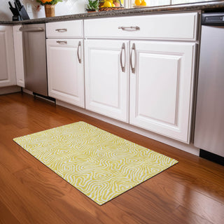 Piper Looms Chantille Swirls ACN1030 Yellow Machine Washable Area Rug Scatter Lifestyle Image Feature