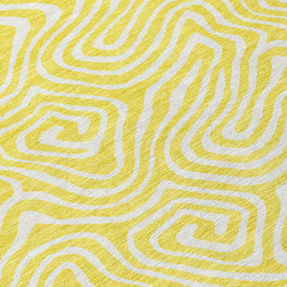 Piper Looms Chantille Swirls ACN1030 Yellow Machine Washable Area Rug Swatch Image