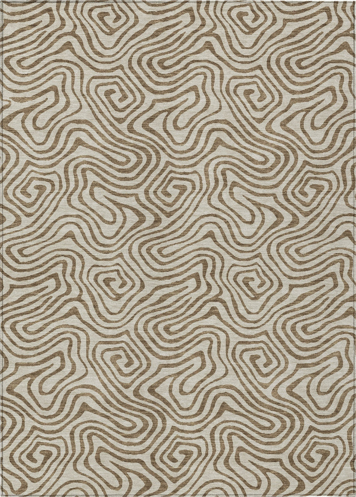 Piper Looms Chantille Swirls ACN1031 Beige Machine Washable Area Rug main image