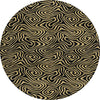 Piper Looms Chantille Swirls ACN1031 Black Machine Washable Area Rug Round Main Image