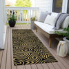 Piper Looms Chantille Swirls ACN1031 Black Machine Washable Area Rug Runner Outdoor Lifestyle Image Feature