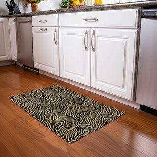 Piper Looms Chantille Swirls ACN1031 Black Machine Washable Area Rug Scatter Lifestyle Image Feature