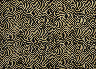 Piper Looms Chantille Swirls ACN1031 Black Machine Washable Area Rug Scatter Main Image