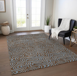 Piper Looms Chantille Swirls ACN1031 Brown Machine Washable Area Rug Lifestyle Image Feature