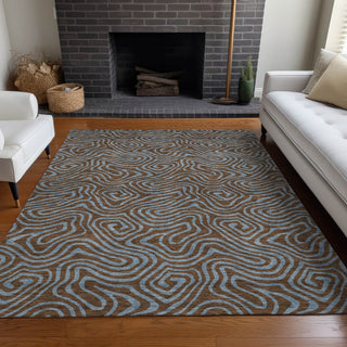Piper Looms Chantille Swirls ACN1031 Brown Machine Washable Area Rug Lifestyle Image Feature
