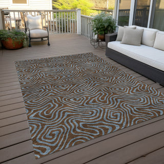 Piper Looms Chantille Swirls ACN1031 Brown Machine Washable Area Rug Outdoor Lifestyle Image Feature