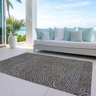 Piper Looms Chantille Swirls ACN1031 Brown Machine Washable Area Rug Outdoor Lifestyle Image Feature