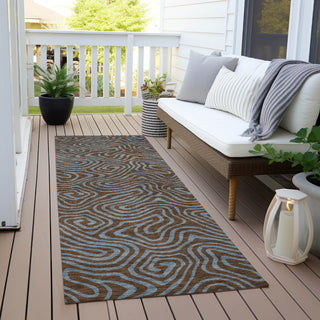 Piper Looms Chantille Swirls ACN1031 Brown Machine Washable Area Rug Runner Outdoor Lifestyle Image Feature