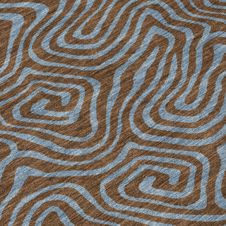 Piper Looms Chantille Swirls ACN1031 Brown Machine Washable Area Rug Swatch Image