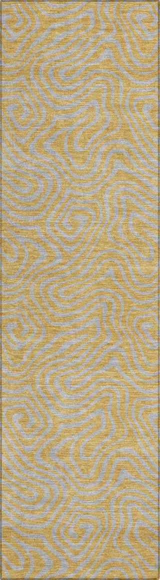 Piper Looms Chantille Swirls ACN1031 Gold Machine Washable Area Rug Runner Main Image