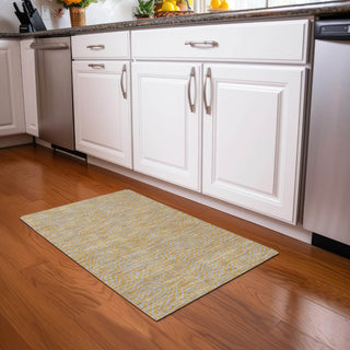Piper Looms Chantille Swirls ACN1031 Gold Machine Washable Area Rug Scatter Lifestyle Image Feature