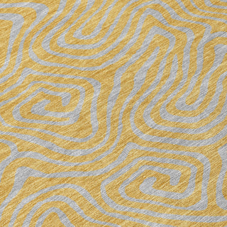 Piper Looms Chantille Swirls ACN1031 Gold Machine Washable Area Rug Swatch Image