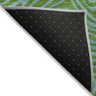 Piper Looms Chantille Swirls ACN1031 Green Machine Washable Area Rug Backing Image