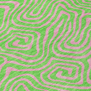 Piper Looms Chantille Swirls ACN1031 Lime Machine Washable Area Rug Swatch Image