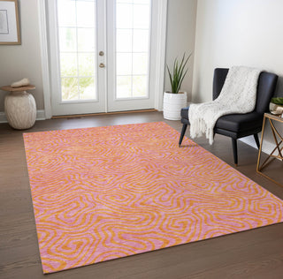Piper Looms Chantille Swirls ACN1031 Pink Machine Washable Area Rug Lifestyle Image Feature