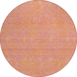 Piper Looms Chantille Swirls ACN1031 Pink Machine Washable Area Rug Round Main Image