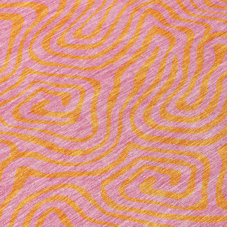 Piper Looms Chantille Swirls ACN1031 Pink Machine Washable Area Rug Swatch Image
