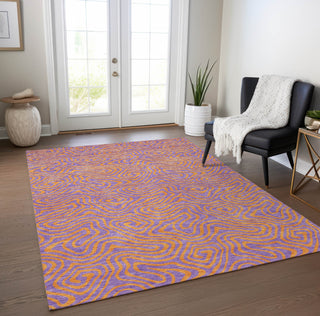 Piper Looms Chantille Swirls ACN1031 Purple Machine Washable Area Rug Lifestyle Image Feature