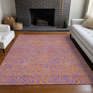 Piper Looms Chantille Swirls ACN1031 Purple Machine Washable Area Rug Lifestyle Image Feature
