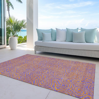 Piper Looms Chantille Swirls ACN1031 Purple Machine Washable Area Rug Outdoor Lifestyle Image Feature