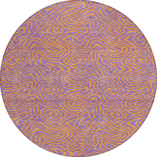 Piper Looms Chantille Swirls ACN1031 Purple Machine Washable Area Rug Round Main Image