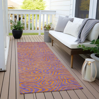 Piper Looms Chantille Swirls ACN1031 Purple Machine Washable Area Rug Runner Outdoor Lifestyle Image Feature