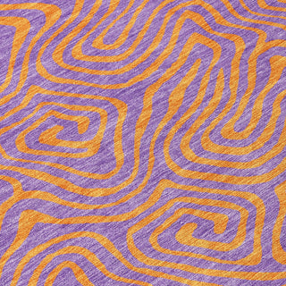 Piper Looms Chantille Swirls ACN1031 Purple Machine Washable Area Rug Swatch Image