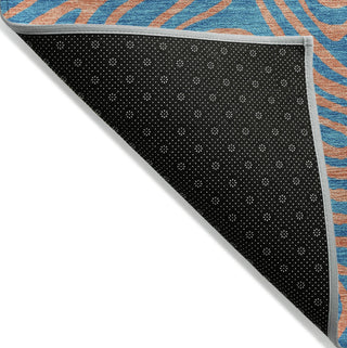 Piper Looms Chantille Swirls ACN1031 Teal Machine Washable Area Rug Backing Image