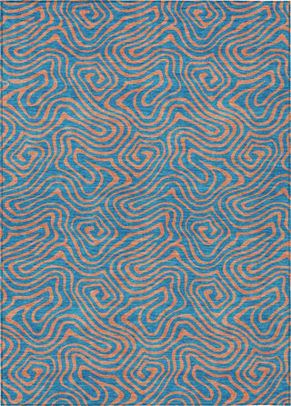 Piper Looms Chantille Swirls ACN1031 Teal Machine Washable Area Rug main image