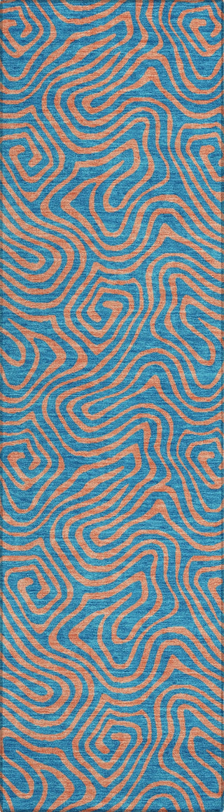 Piper Looms Chantille Swirls ACN1031 Teal Machine Washable Area Rug Runner Main Image