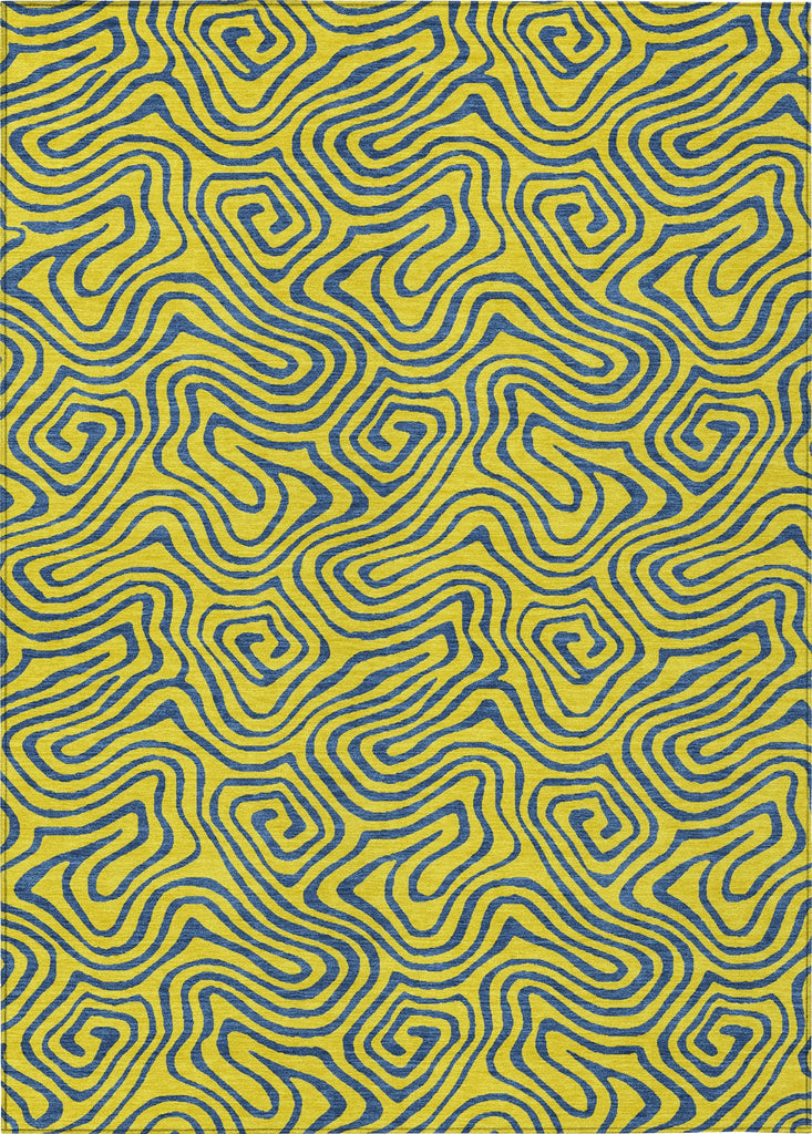 Piper Looms Chantille Swirls ACN1031 Yellow Machine Washable Area Rug main image