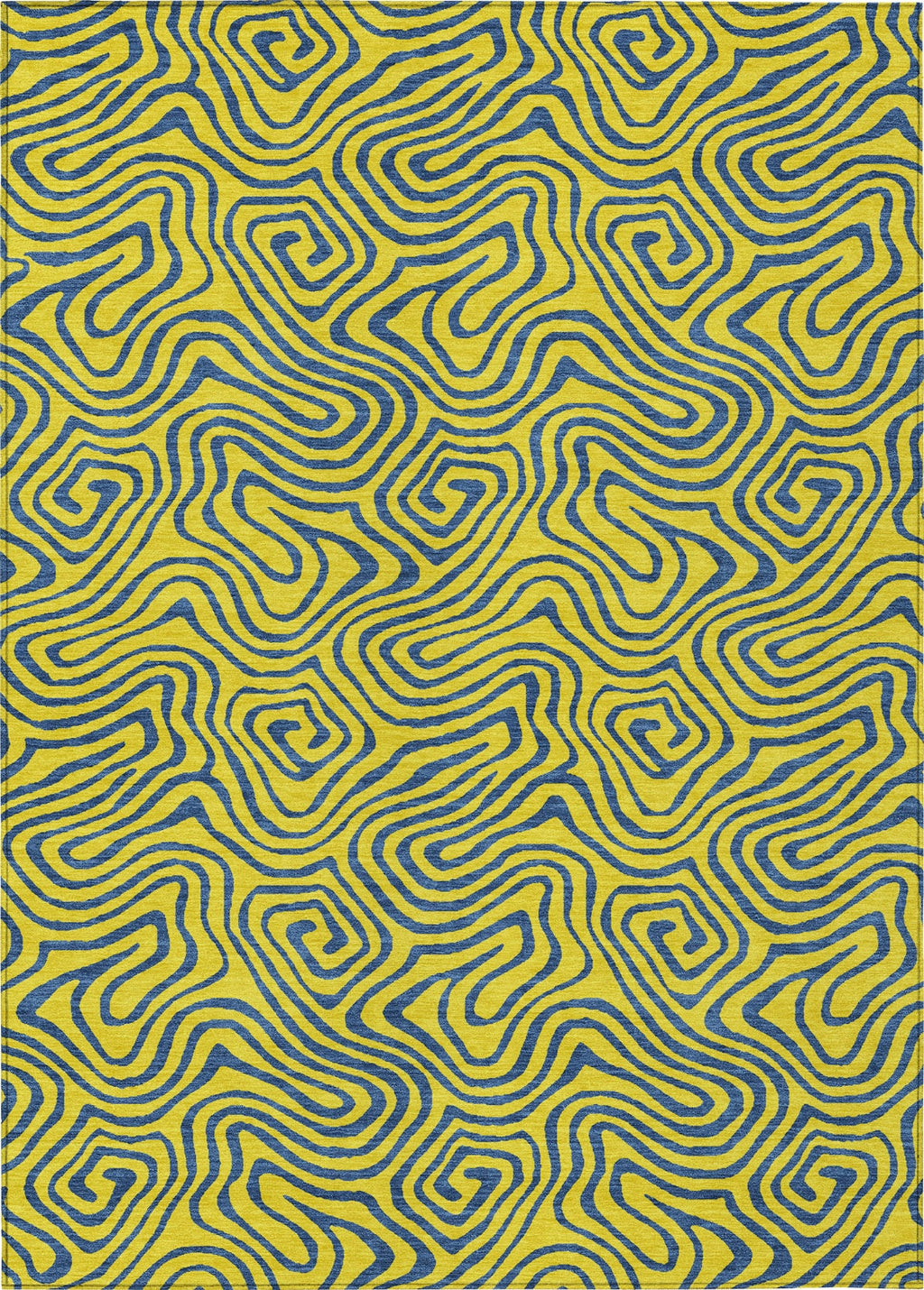 Piper Looms Chantille Swirls ACN1031 Yellow Machine Washable Area Rug ...