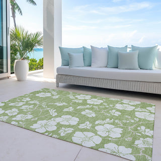 Piper Looms Chantille Floral ACN1032 Aloe Machine Washable Area Rug Outdoor Lifestyle Image Feature