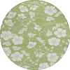 Piper Looms Chantille Floral ACN1032 Aloe Machine Washable Area Rug Round Main Image