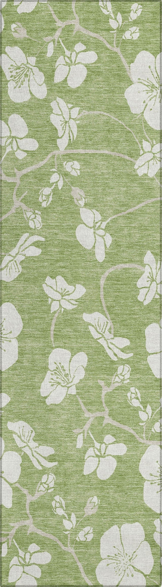 Piper Looms Chantille Floral ACN1032 Aloe Machine Washable Area Rug Runner Main Image