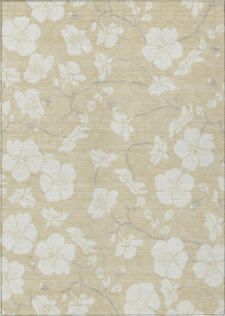 Piper Looms Chantille Floral ACN1032 Beige Machine Washable Area Rug main image