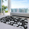 Piper Looms Chantille Floral ACN1032 Black Machine Washable Area Rug Outdoor Lifestyle Image Feature