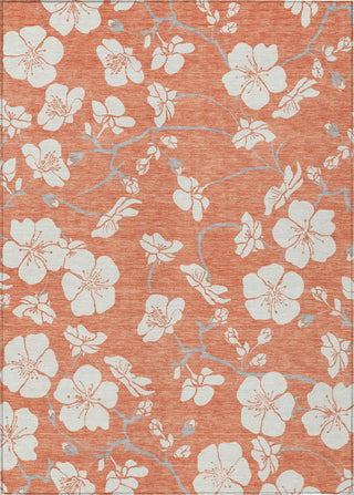 Piper Looms Chantille Floral ACN1032 Coral Machine Washable Area Rug main image