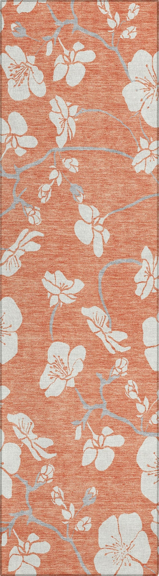 Piper Looms Chantille Floral ACN1032 Coral Machine Washable Area Rug Runner Main Image