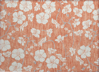 Piper Looms Chantille Floral ACN1032 Coral Machine Washable Area Rug Scatter Main Image