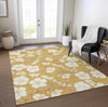 Piper Looms Chantille Floral ACN1032 Gold Machine Washable Area Rug Lifestyle Image Feature