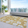 Piper Looms Chantille Floral ACN1032 Gold Machine Washable Area Rug Outdoor Lifestyle Image Feature