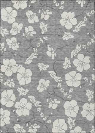 Piper Looms Chantille Floral ACN1032 Gray Machine Washable Area Rug main image