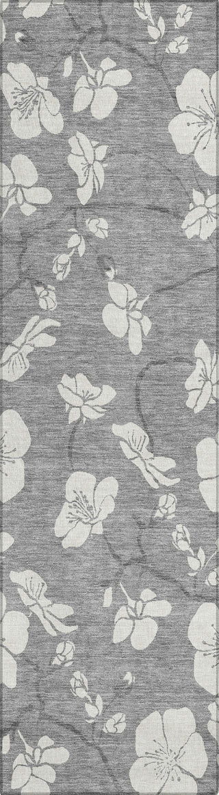 Piper Looms Chantille Floral ACN1032 Gray Machine Washable Area Rug Runner Main Image
