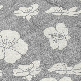 Piper Looms Chantille Floral ACN1032 Gray Machine Washable Area Rug Swatch Image