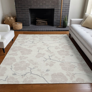 Piper Looms Chantille Floral ACN1032 Ivory Machine Washable Area Rug Lifestyle Image Feature