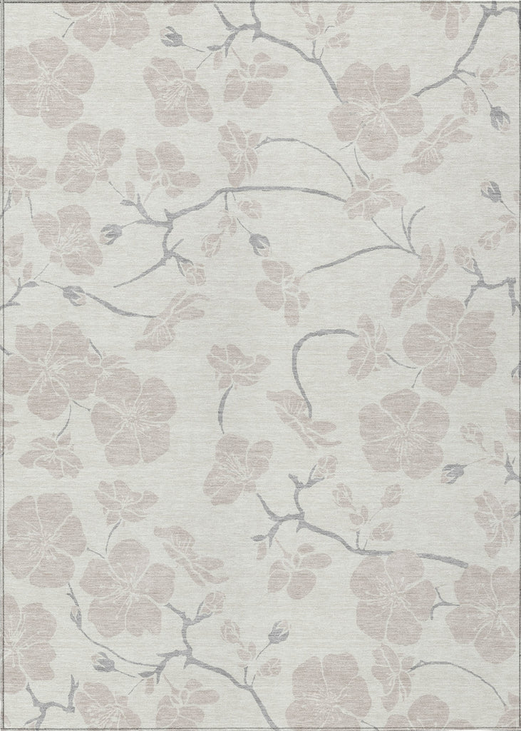 Piper Looms Chantille Floral ACN1032 Ivory Machine Washable Area Rug main image